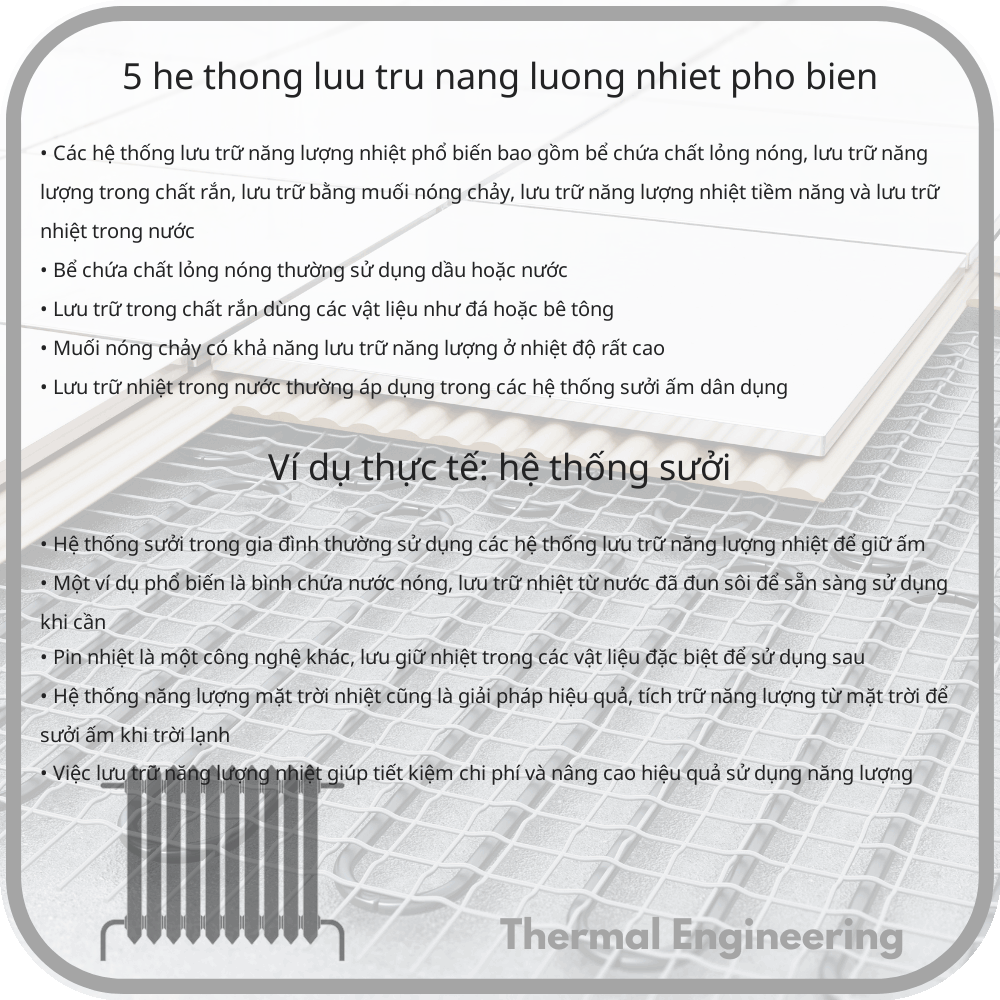 5 Hệ Thống Lưu Trữ Năng Lượng Nhiệt Phổ Biến