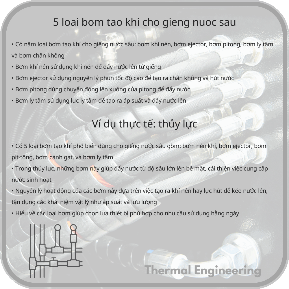 5 Loại Bơm Tạo Khí Cho Giếng Nước Sâu