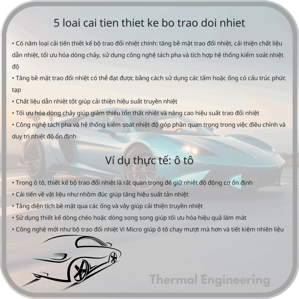 5 Loại Cải Tiến Thiết Kế Bộ Trao Đổi Nhiệt
