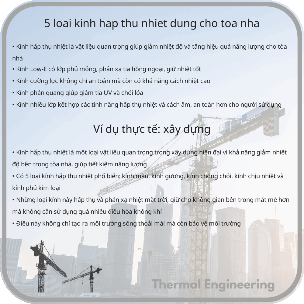 5 Loại Kính Hấp Thụ Nhiệt Dùng Cho Tòa Nhà
