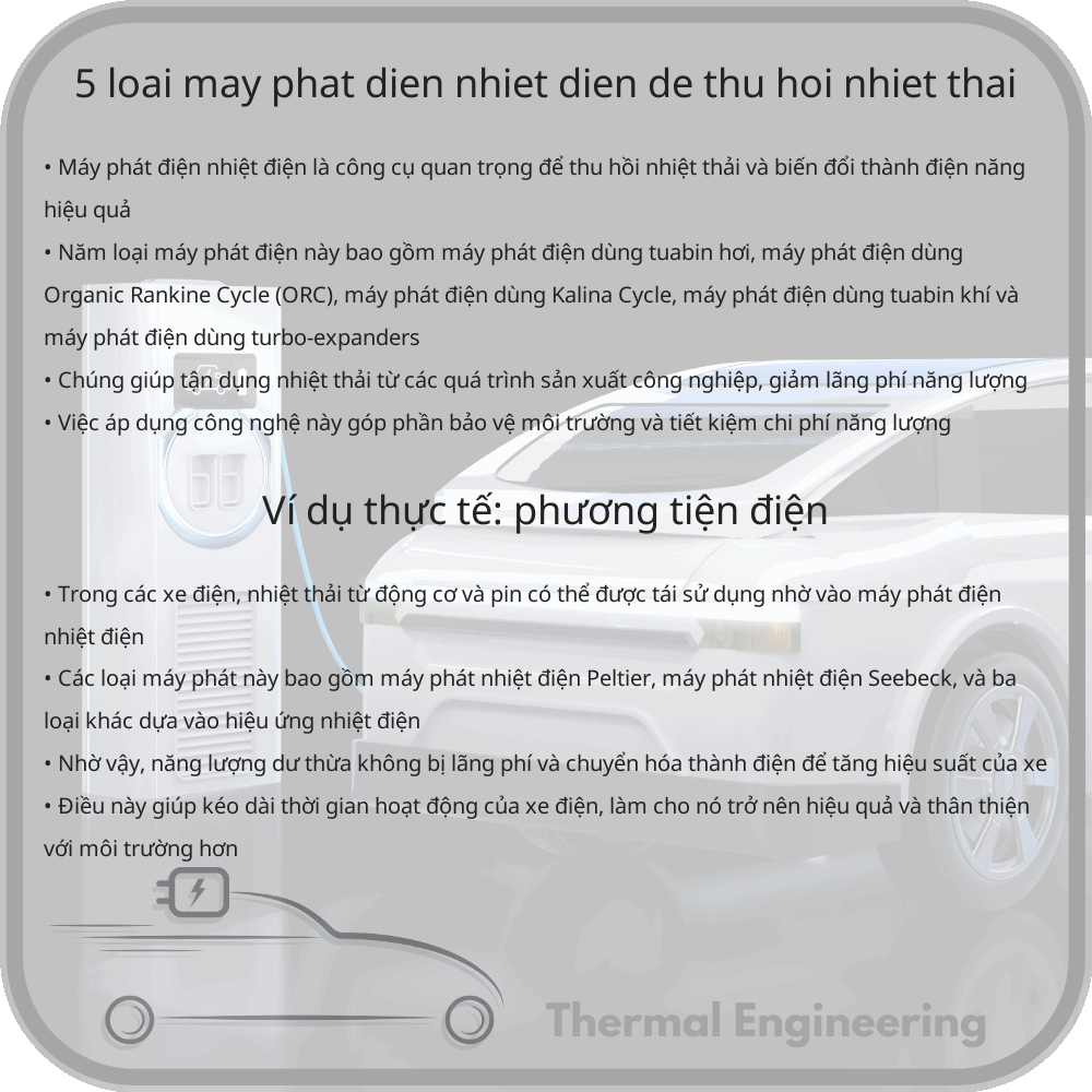 5 Loại Máy Phát Điện Nhiệt Điện để Thu Hồi Nhiệt Thải