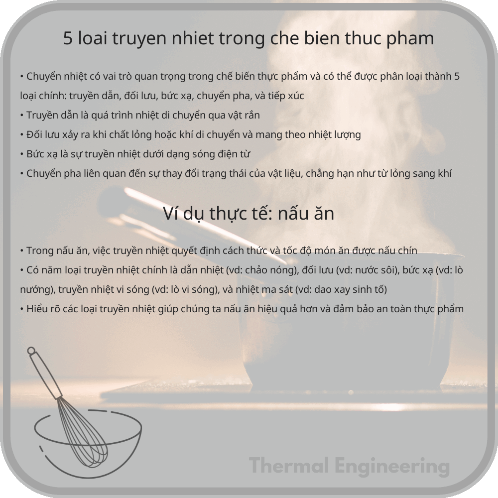 5 Loại Truyền Nhiệt Trong Chế Biến Thực Phẩm