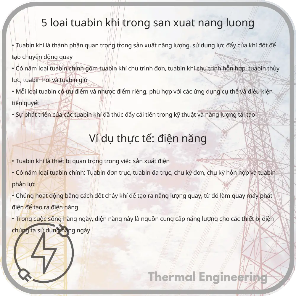 5 Loại Tuabin Khí Trong Sản Xuất Năng Lượng