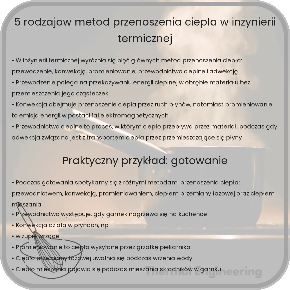 5 Rodzajów Metod Przenoszenia Ciepła w Inżynierii Termicznej