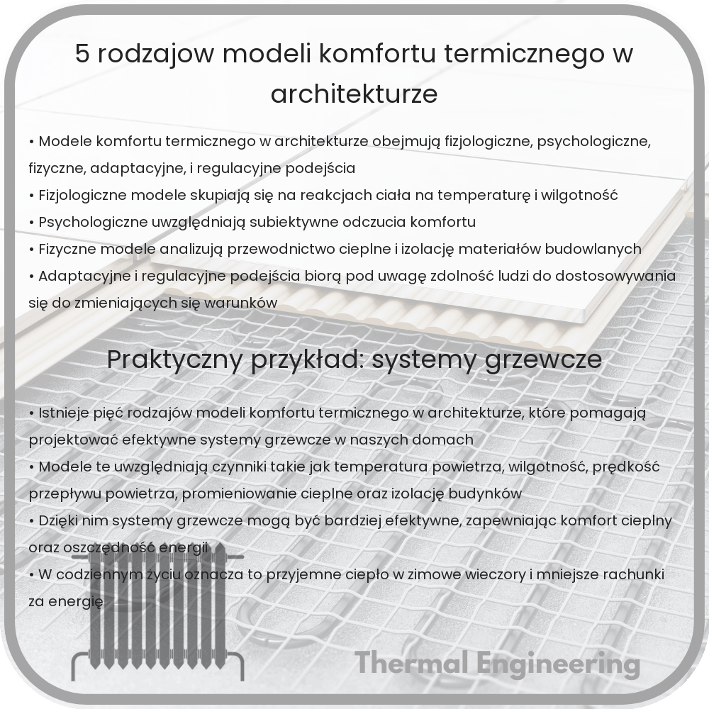 5 rodzajów modeli komfortu termicznego w architekturze