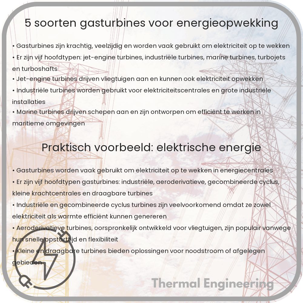 5 Soorten Gasturbines voor Energieopwekking