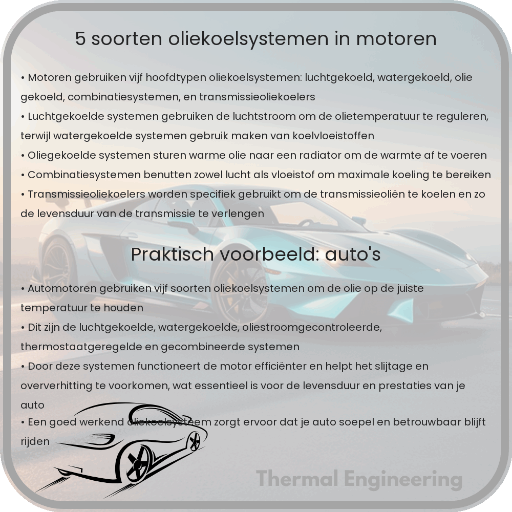 5 Soorten Oliekoelsystemen in Motoren