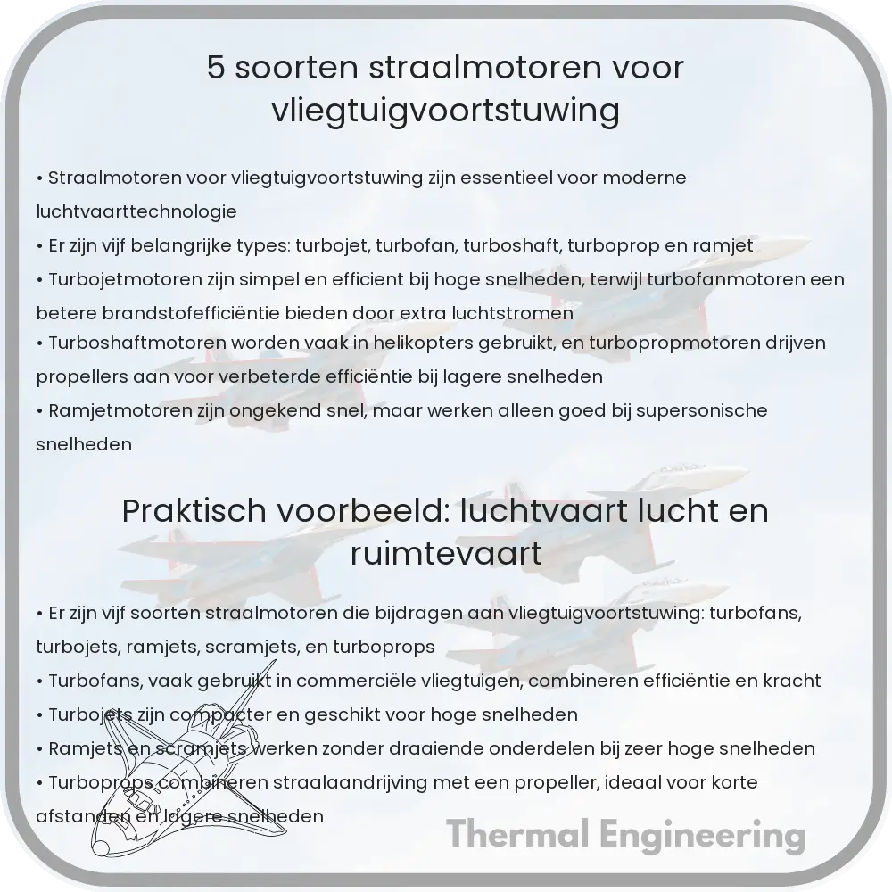 5 Soorten Straalmotoren voor Vliegtuigvoortstuwing