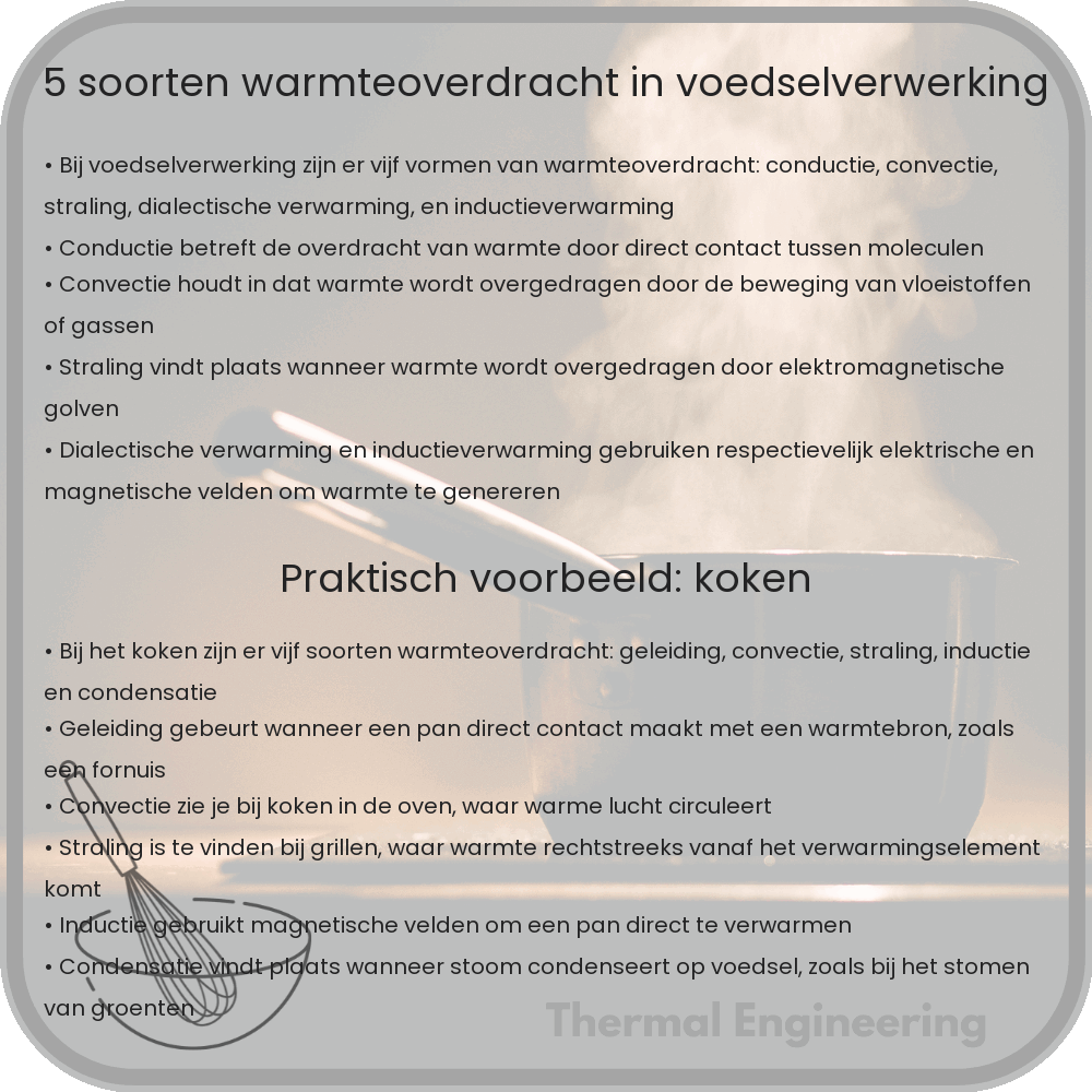 5 Soorten Warmteoverdracht in Voedselverwerking