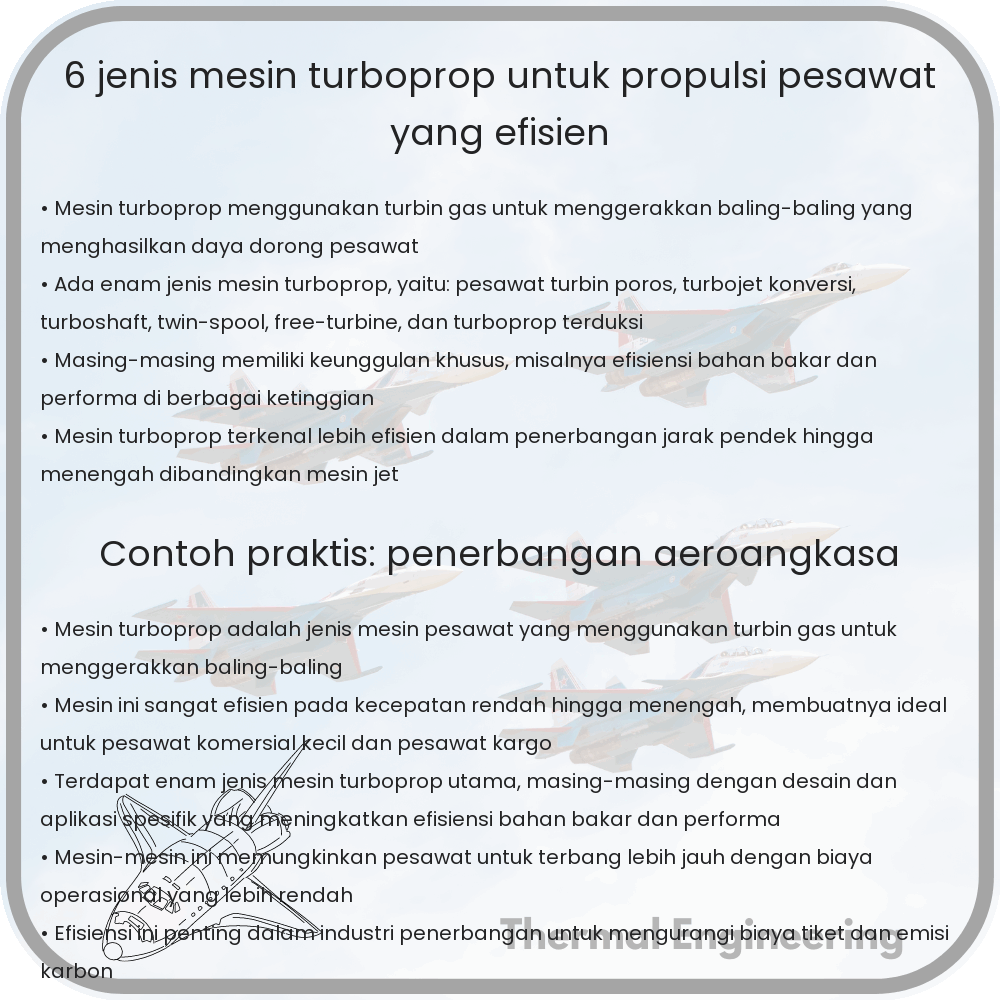 6 Jenis Mesin Turboprop untuk Propulsi Pesawat yang Efisien