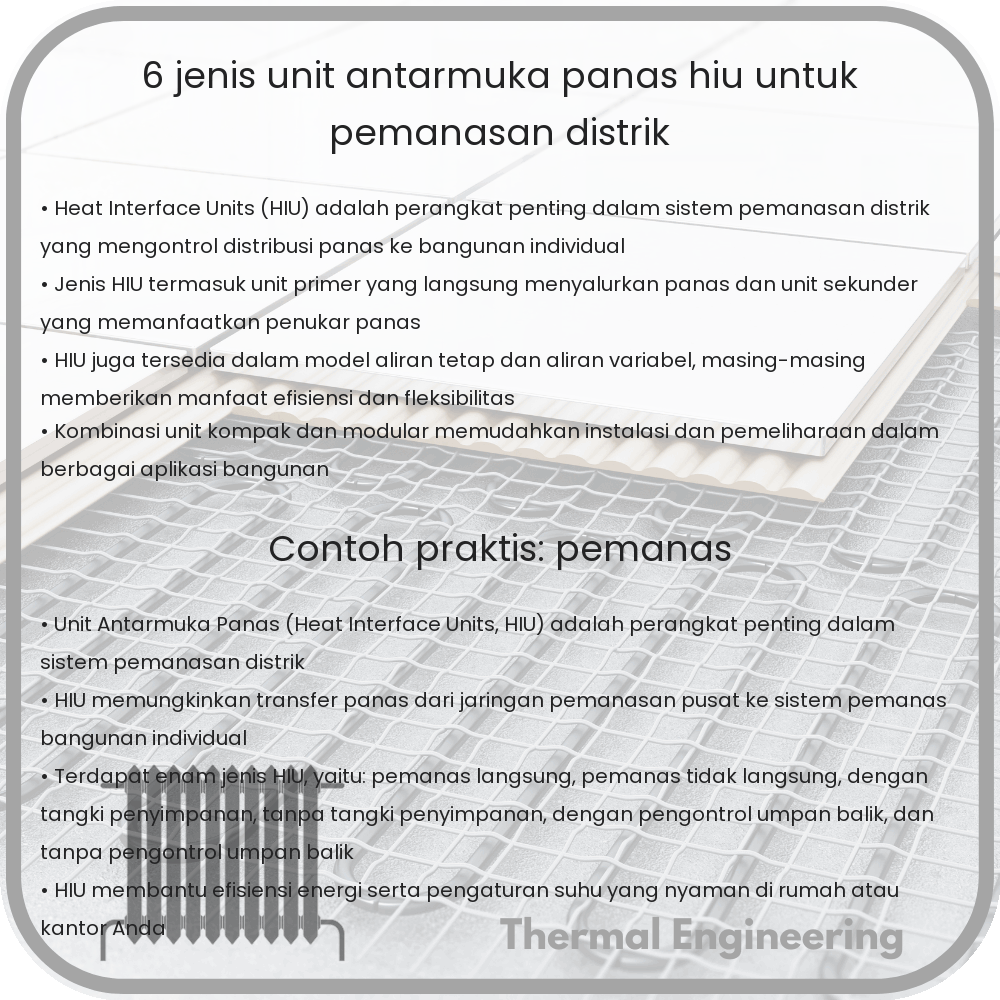 6 Jenis Unit Antarmuka Panas (HIU) untuk Pemanasan Distrik
