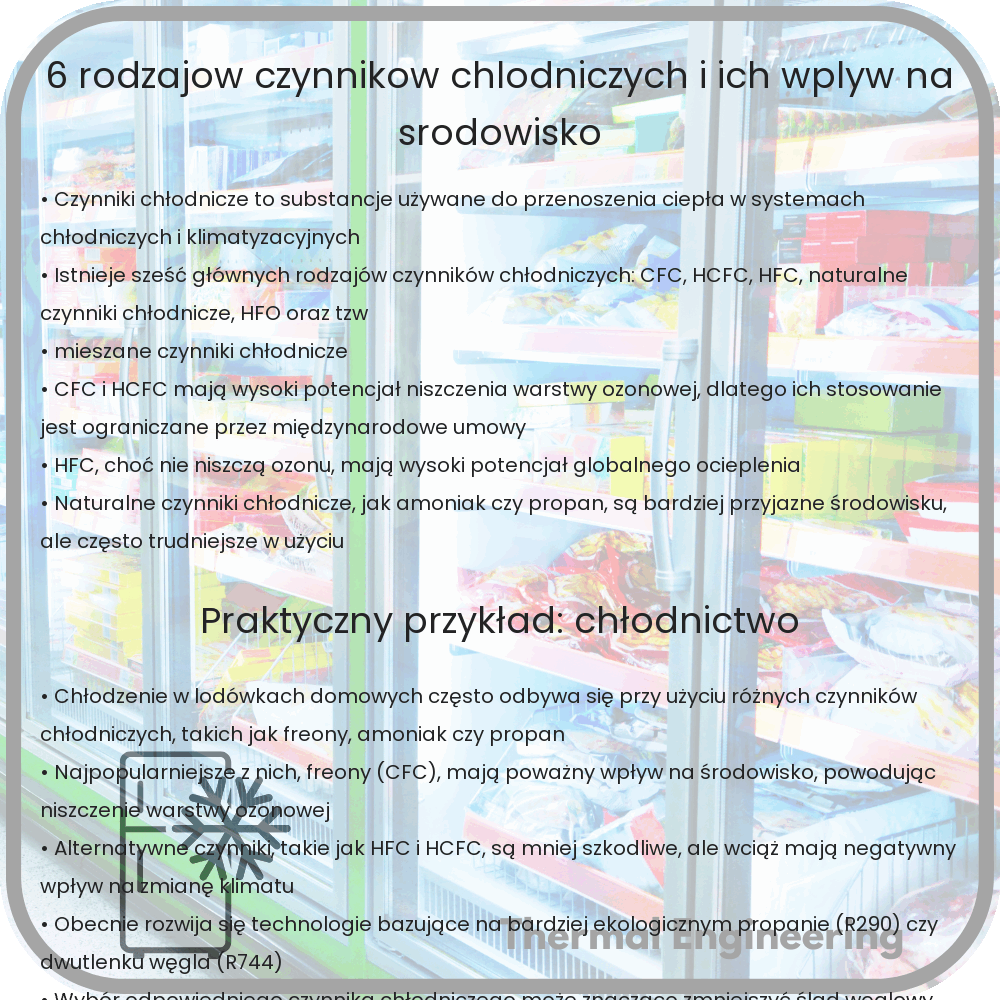 6 rodzajów czynników chłodniczych i ich wpływ na środowisko