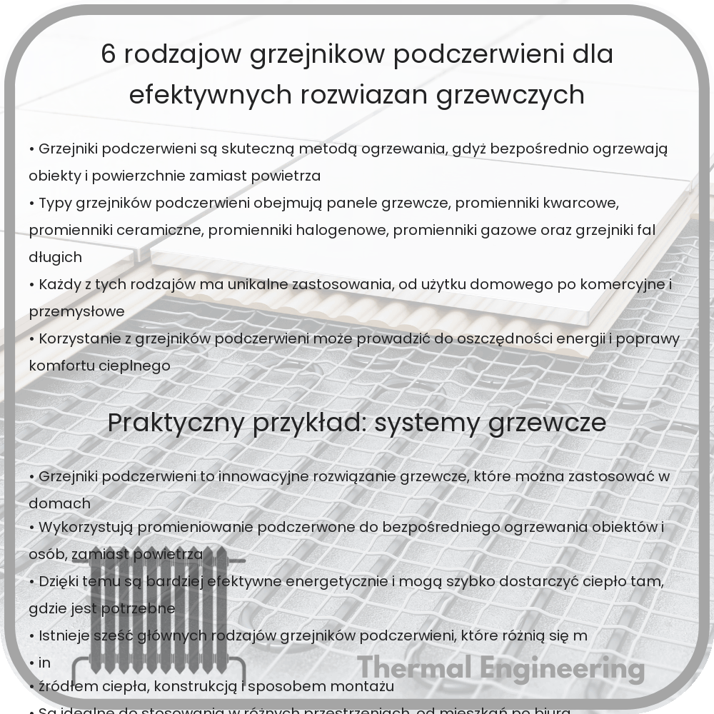 6 Rodzajów Grzejników Podczerwieni dla Efektywnych Rozwiązań Grzewczych