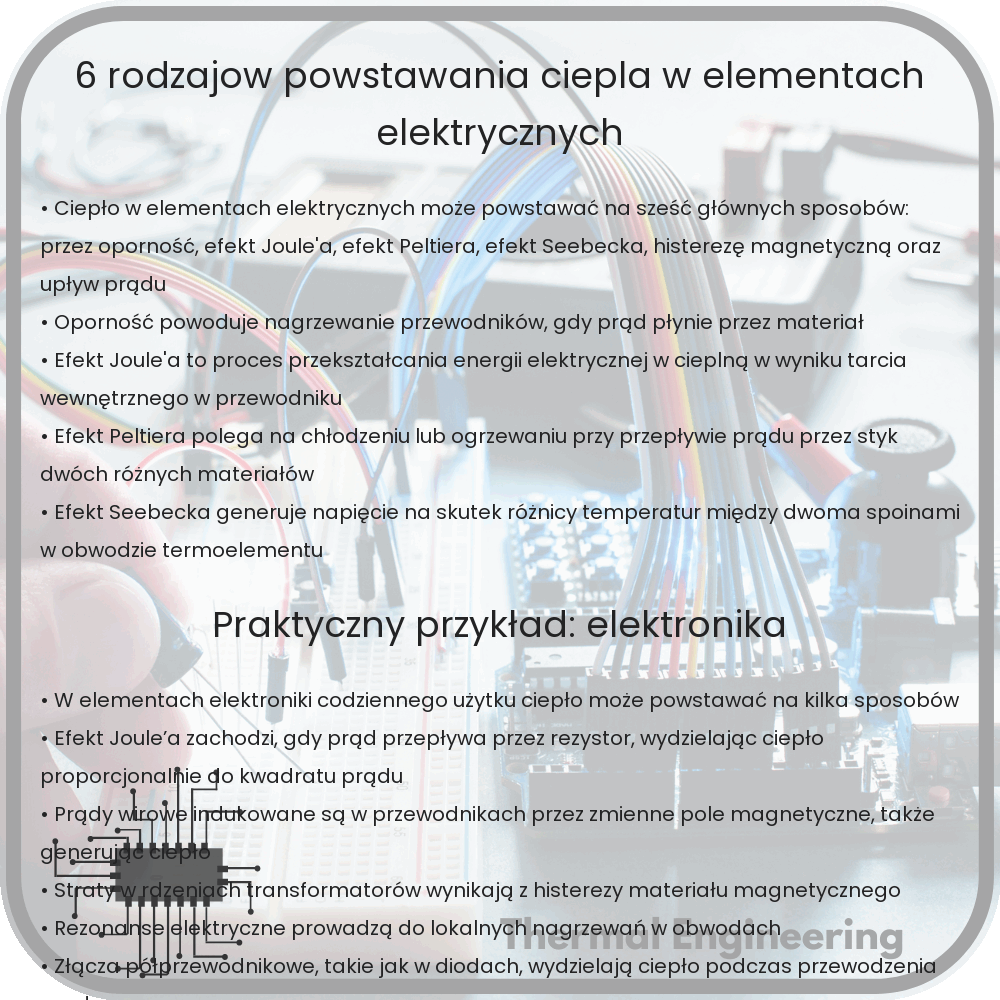 6 rodzajów powstawania ciepła w elementach elektrycznych