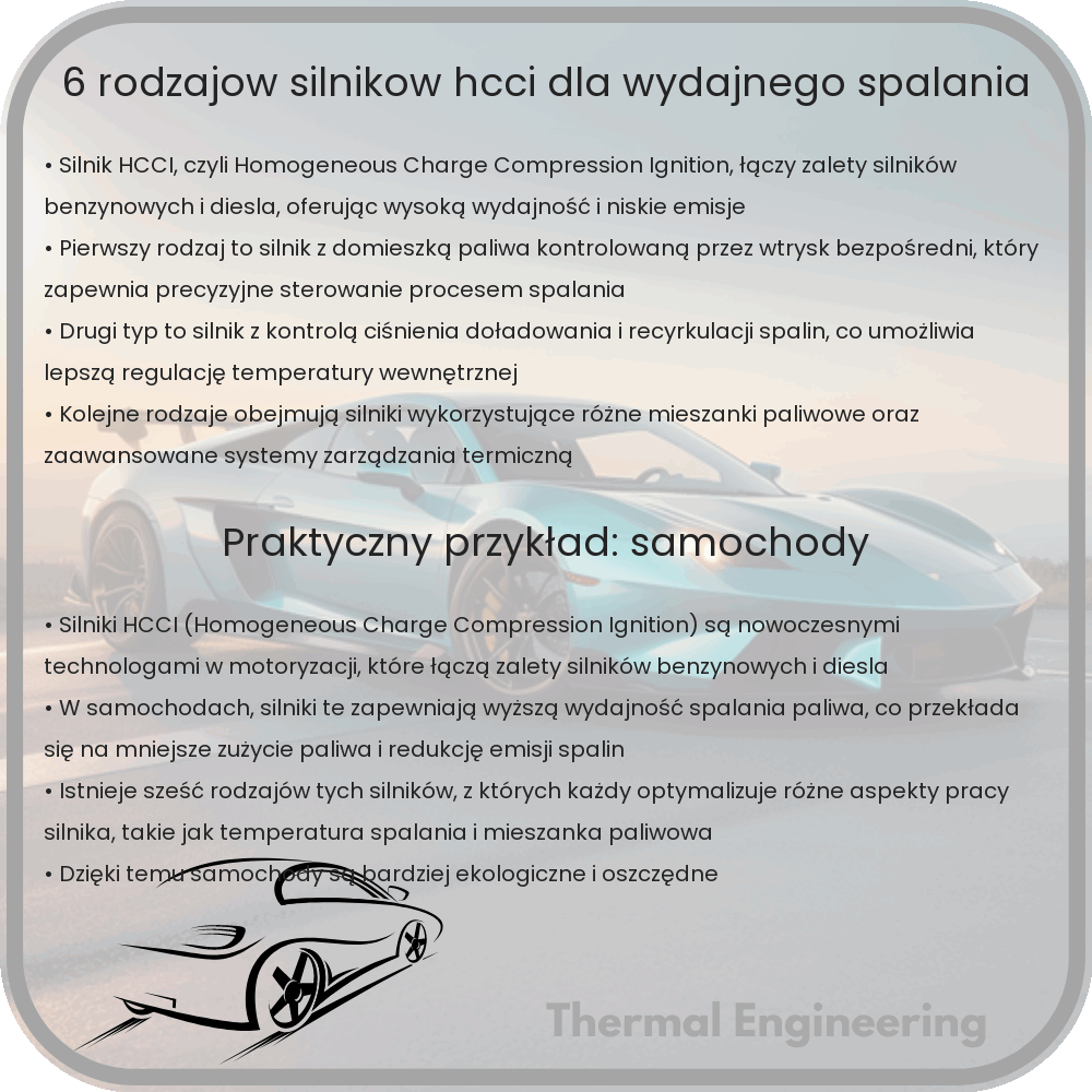 6 rodzajów silników HCCI dla wydajnego spalania