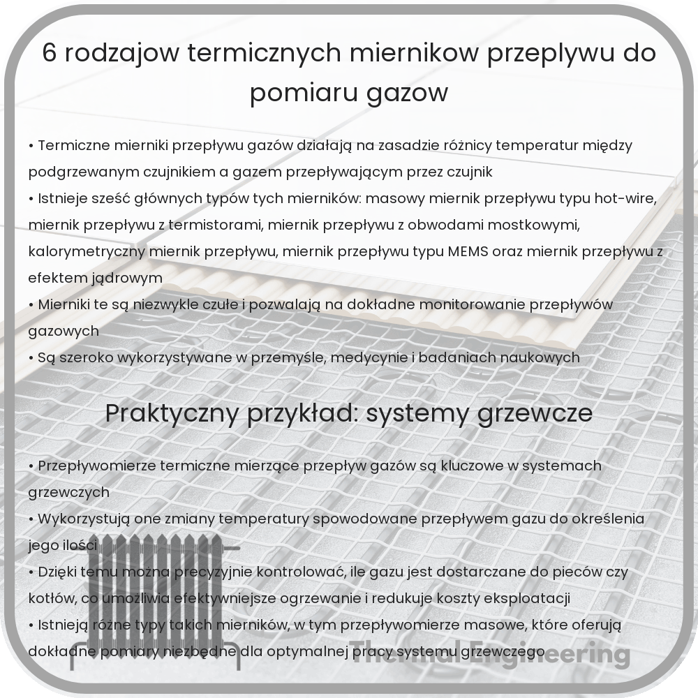 6 rodzajów termicznych mierników przepływu do pomiaru gazów
