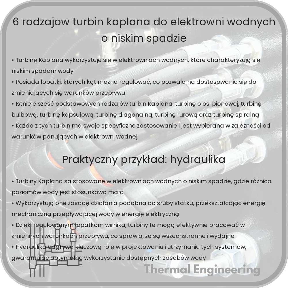 6 rodzajów turbin Kaplana do elektrowni wodnych o niskim spadzie