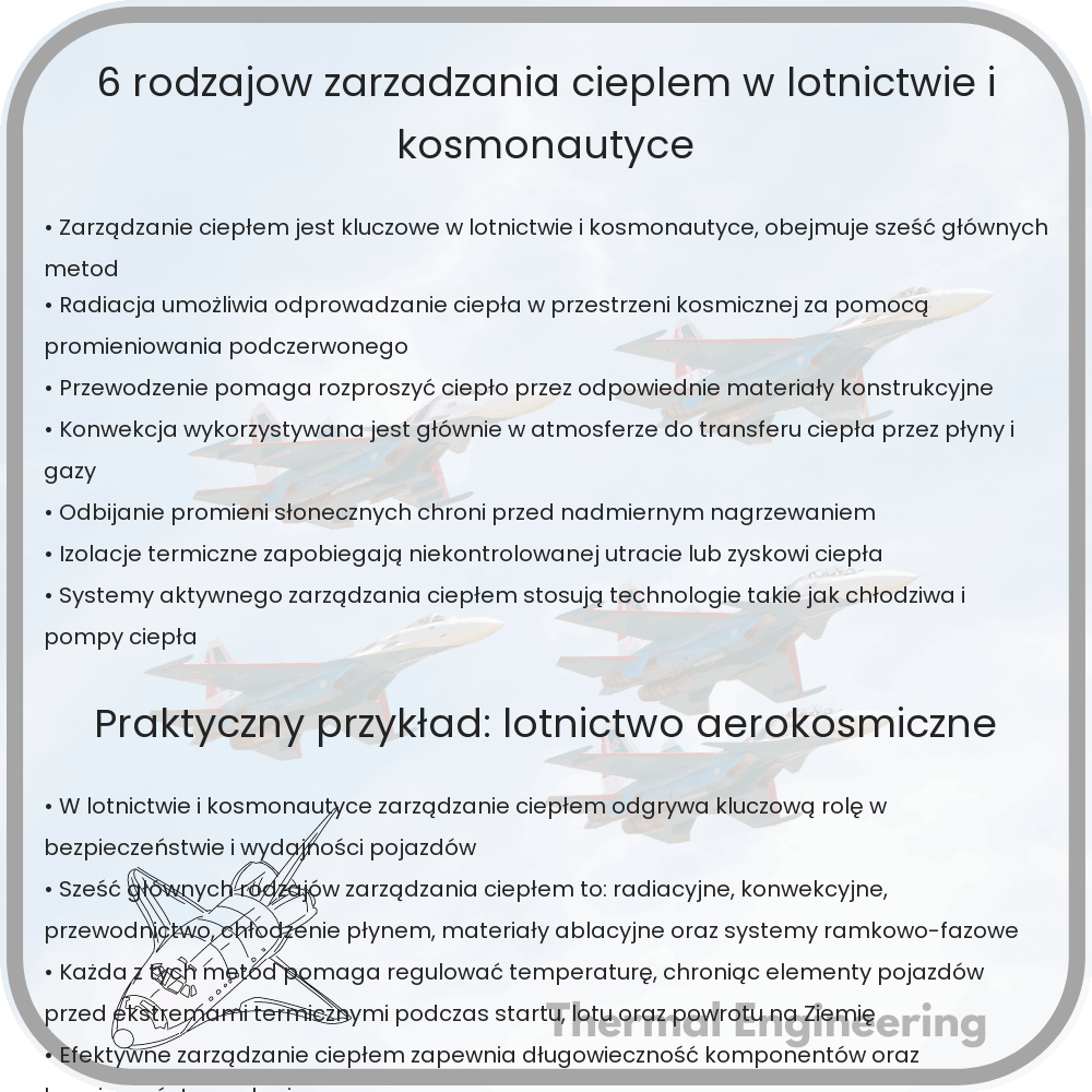 6 rodzajów zarządzania ciepłem w lotnictwie i kosmonautyce