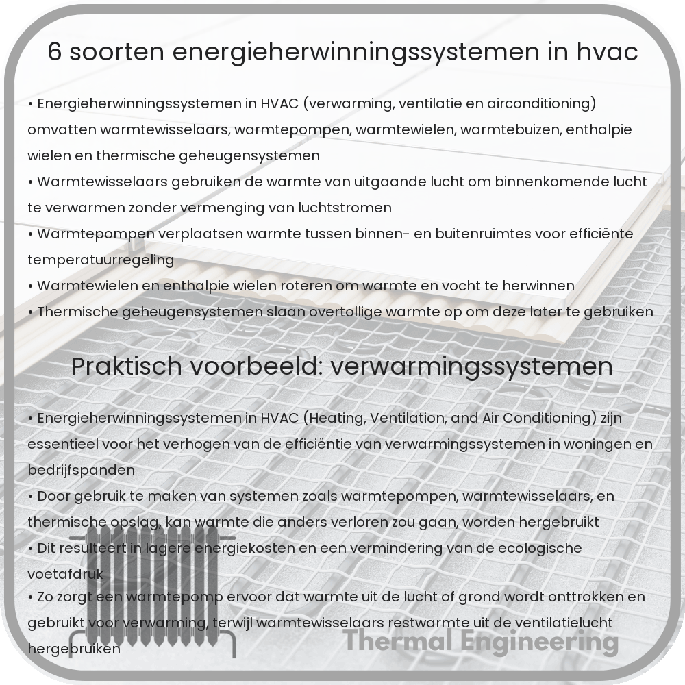 6 Soorten Energieherwinningssystemen in HVAC