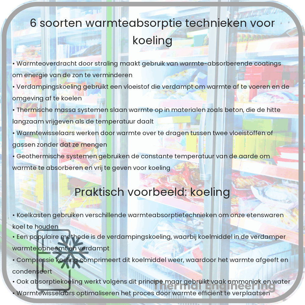6 Soorten Warmteabsorptie technieken voor Koeling