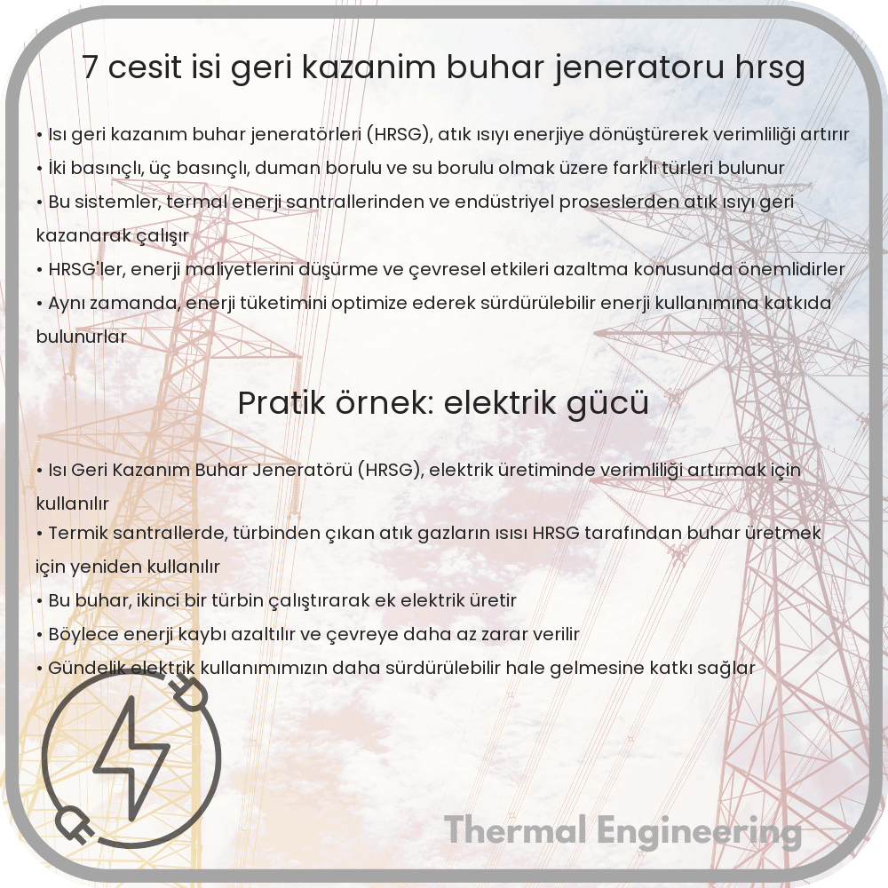 7 Çeşit Isı Geri Kazanım Buhar Jeneratörü (HRSG)