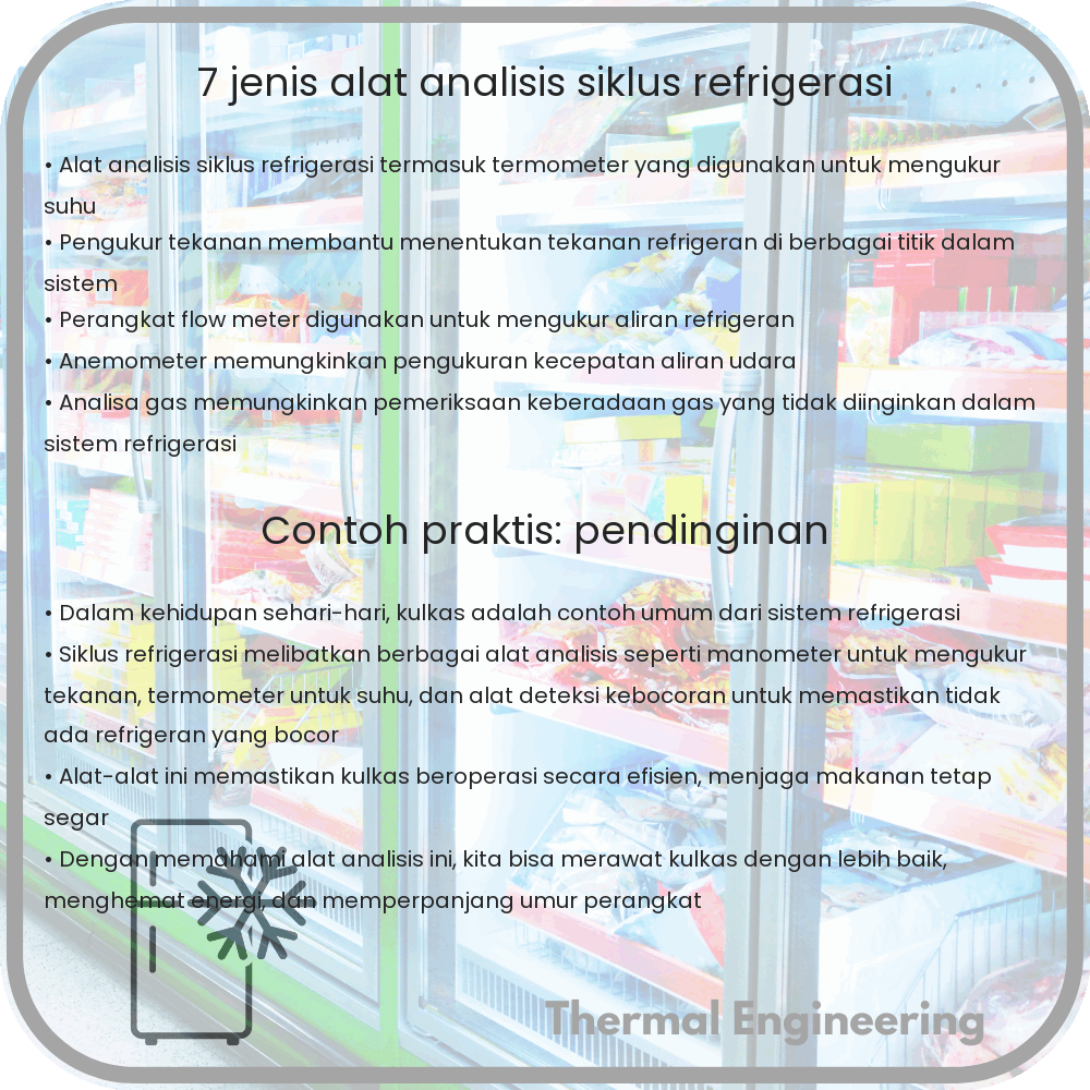 7 Jenis Alat Analisis Siklus Refrigerasi