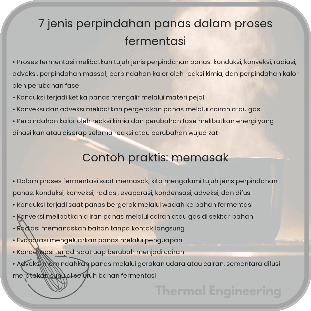 7 Jenis Perpindahan Panas dalam Proses Fermentasi