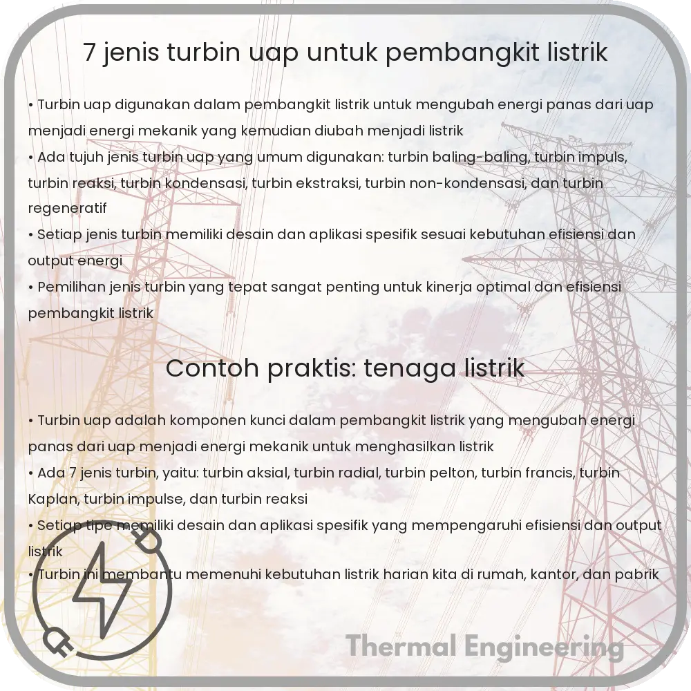 7 Jenis Turbin Uap untuk Pembangkit Listrik