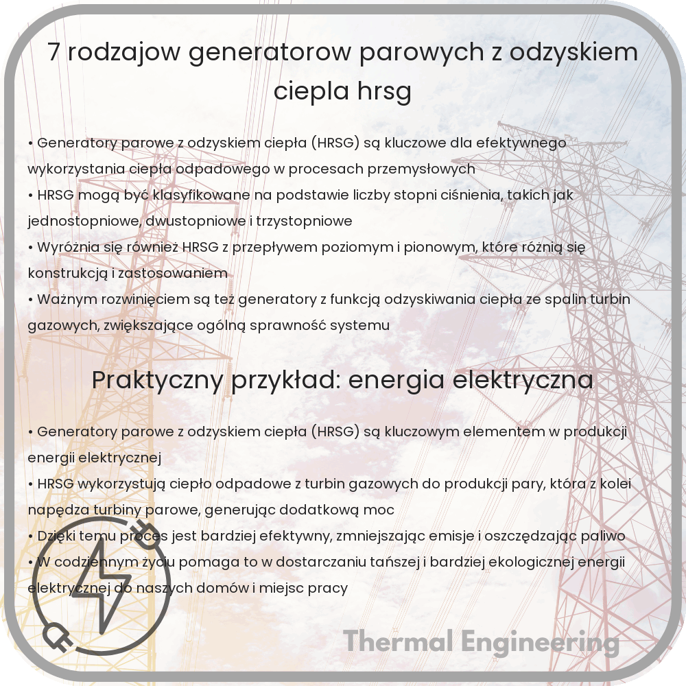 7 Rodzajów Generatorów Parowych z Odzyskiem Ciepła (HRSG)