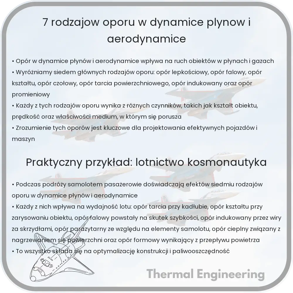 7 rodzajów oporu w dynamice płynów i aerodynamice