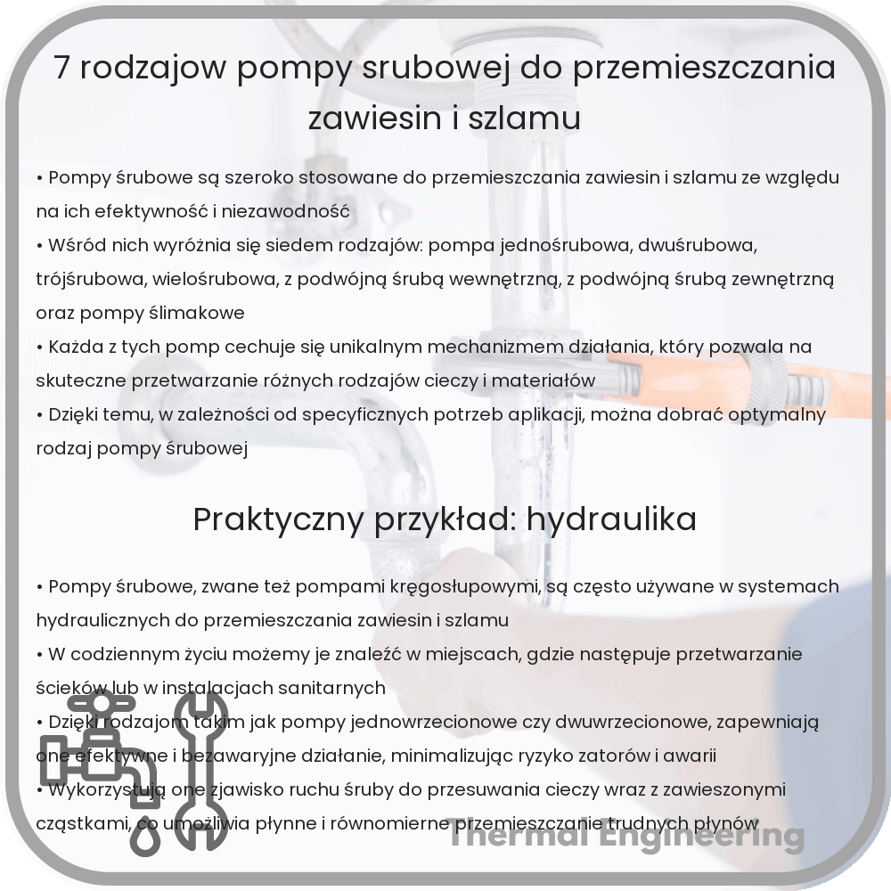 7 Rodzajów Pompy Śrubowej do Przemieszczania Zawiesin i Szlamu