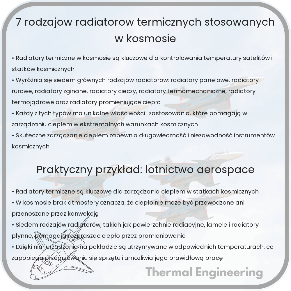 7 rodzajów radiatorów termicznych stosowanych w kosmosie
