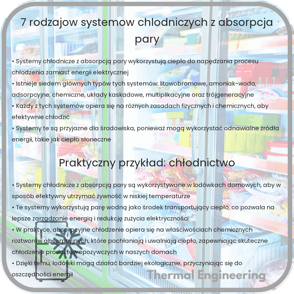 7 Rodzajów Systemów Chłodniczych z Absorpcją Pary