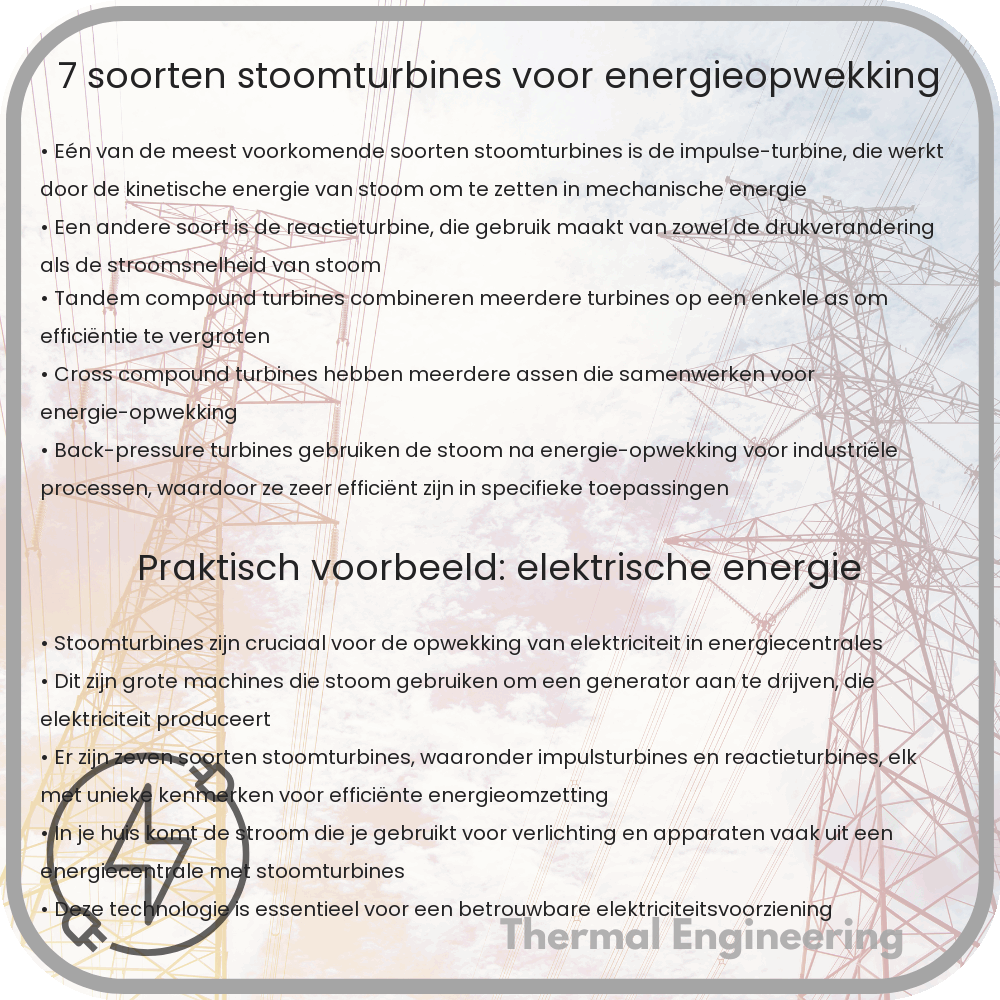 7 Soorten Stoomturbines voor Energieopwekking