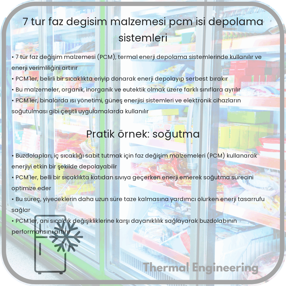 7 Tür Faz Değişim Malzemesi (PCM) Isı Depolama Sistemleri
