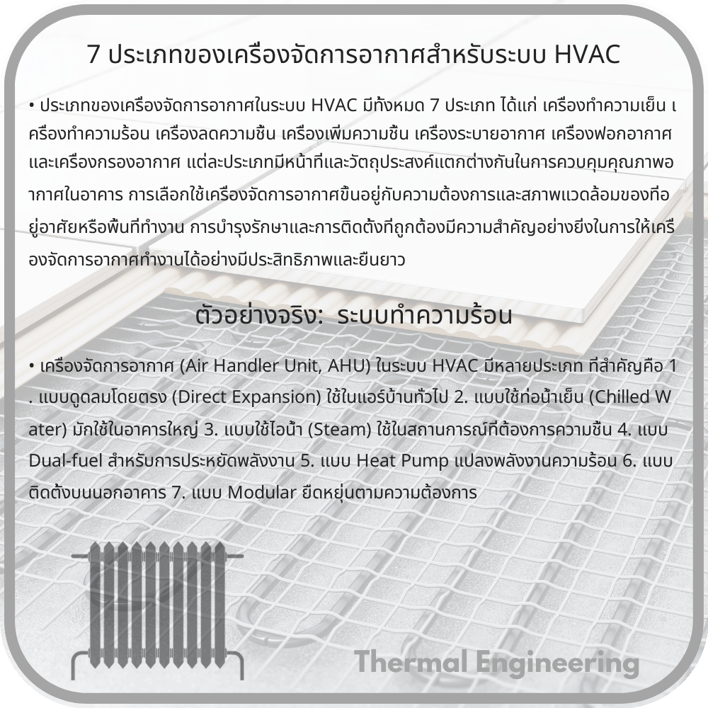7 ประเภทของเครื่องจัดการอากาศสำหรับระบบ HVAC