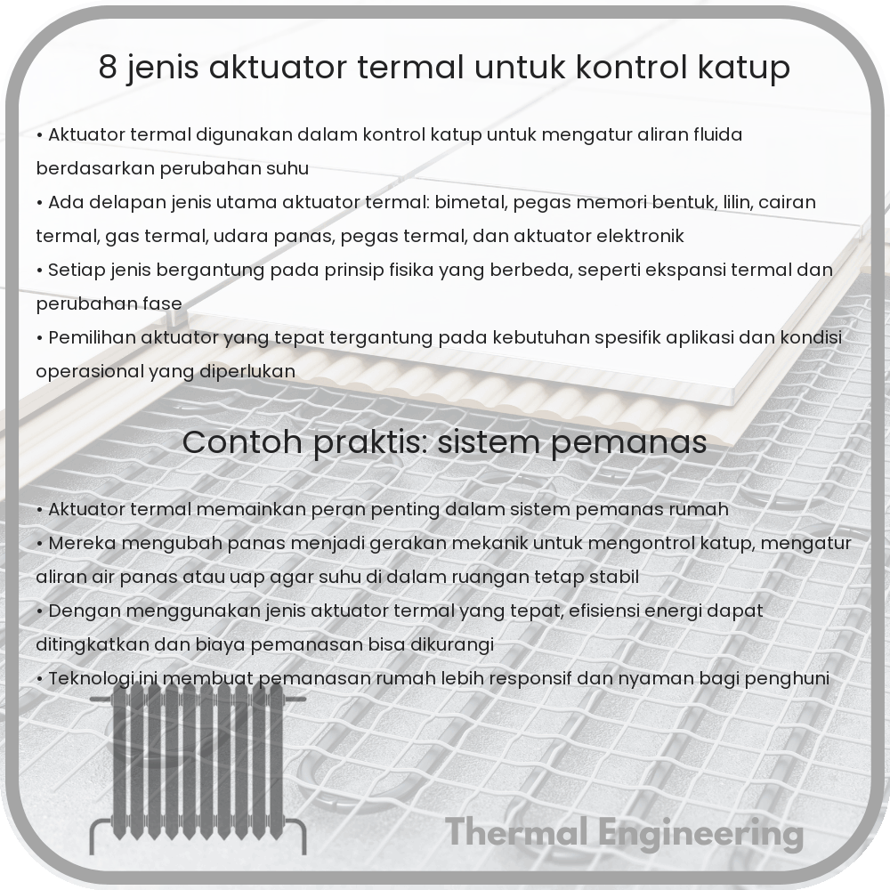 8 Jenis Aktuator Termal untuk Kontrol Katup