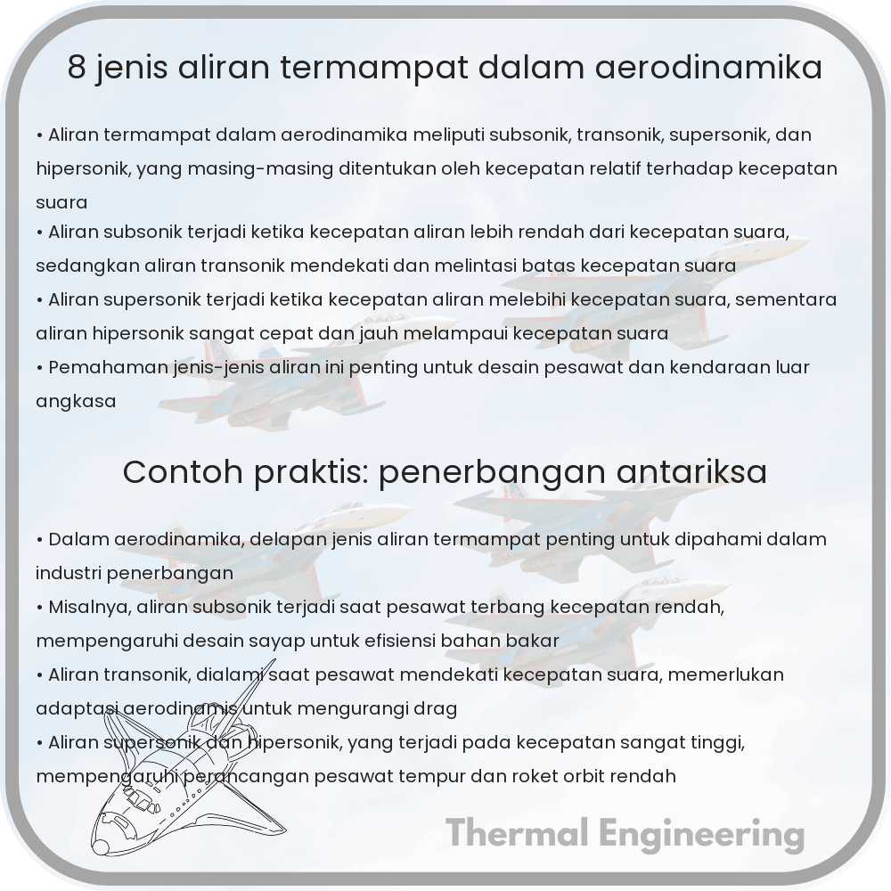 8 Jenis Aliran Termampat dalam Aerodinamika
