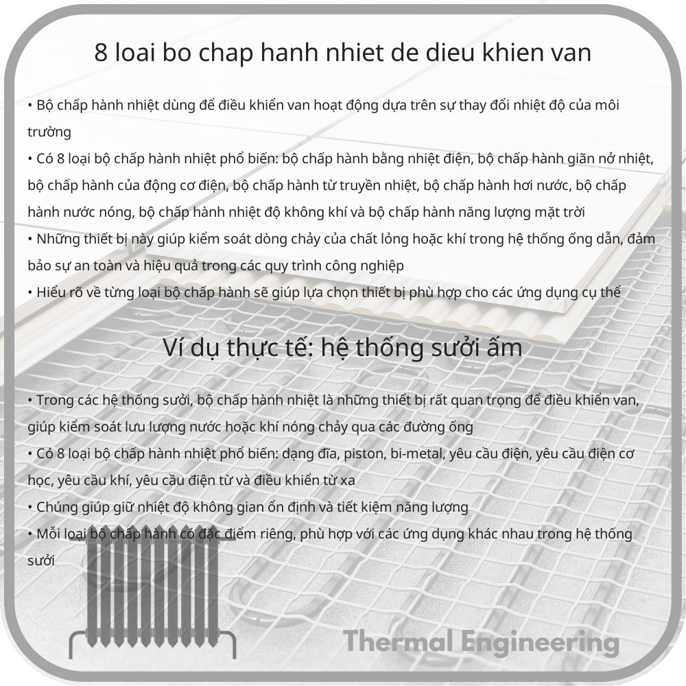 8 Loại Bộ Chấp Hành Nhiệt Để Điều Khiển Van