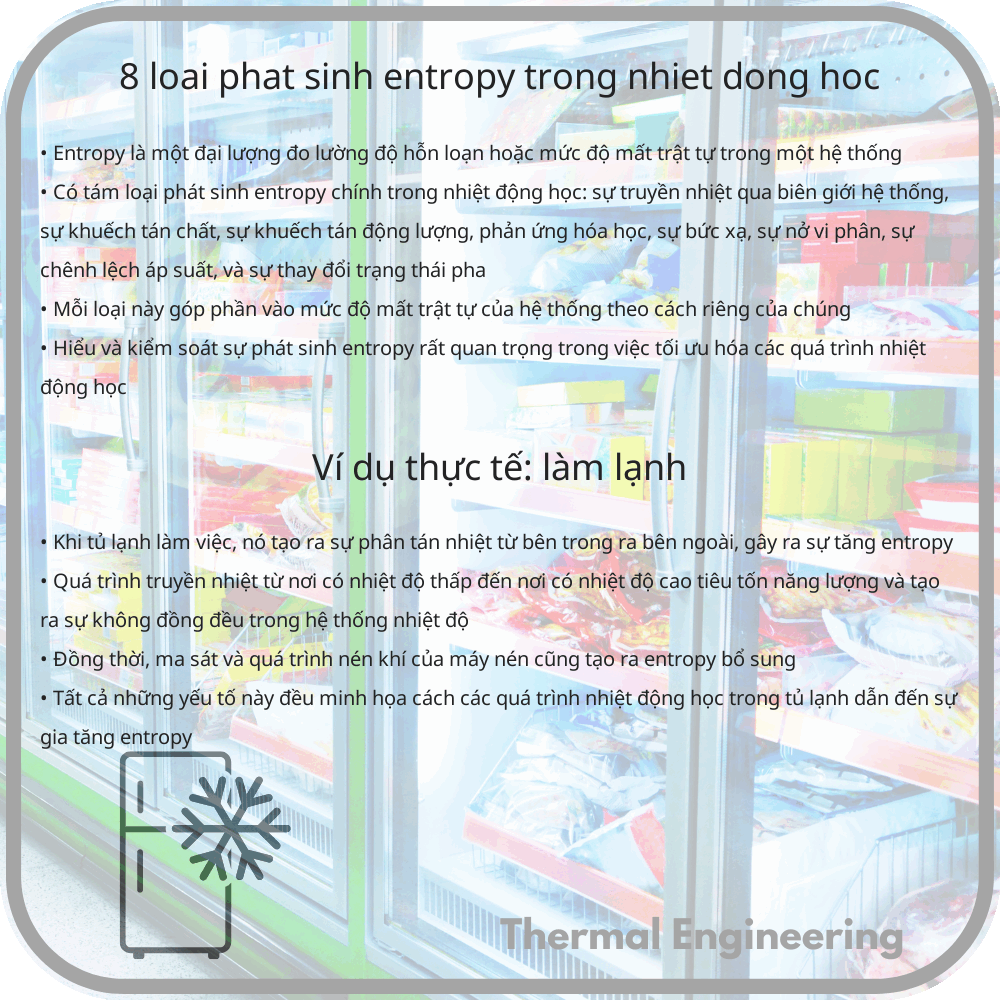 8 Loại Phát Sinh Entropy trong Nhiệt Động Học