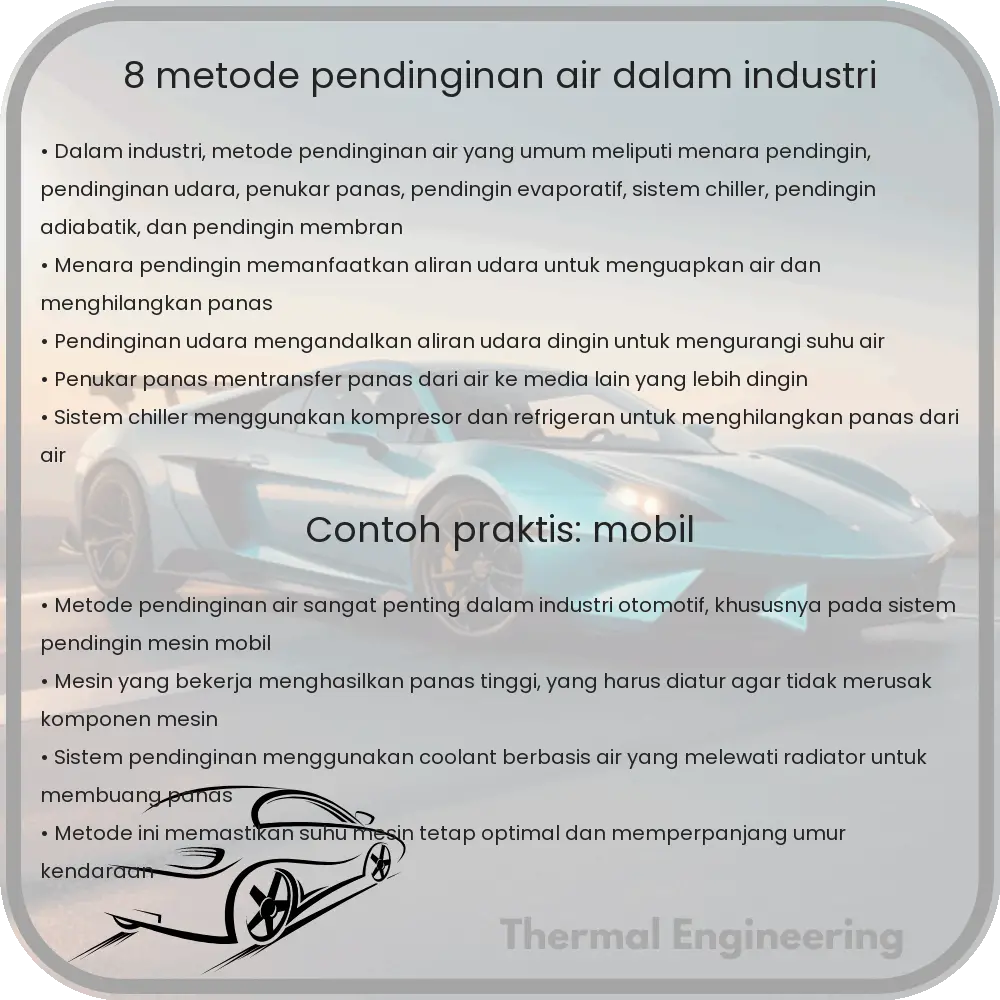8 Metode Pendinginan Air dalam Industri