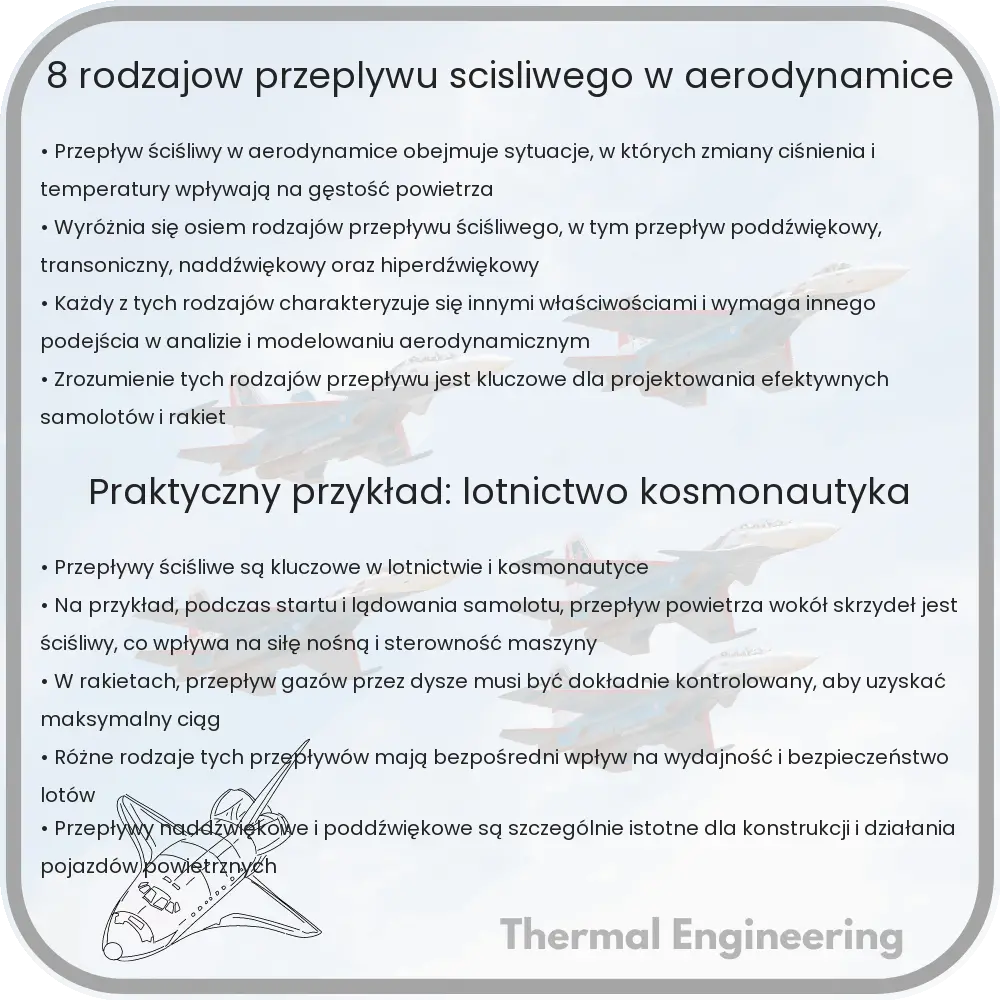 8 rodzajów przepływu ściśliwego w aerodynamice