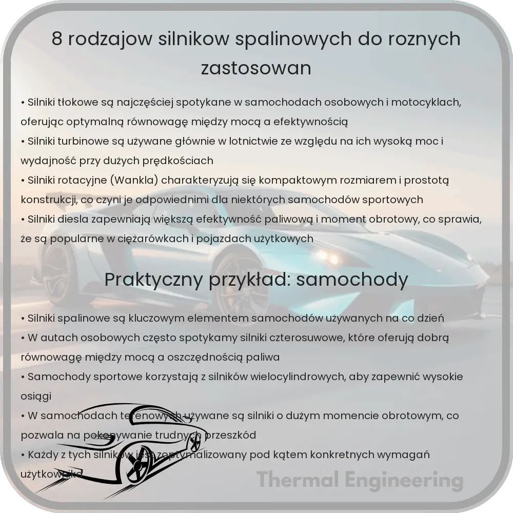 8 rodzajów silników spalinowych do różnych zastosowań