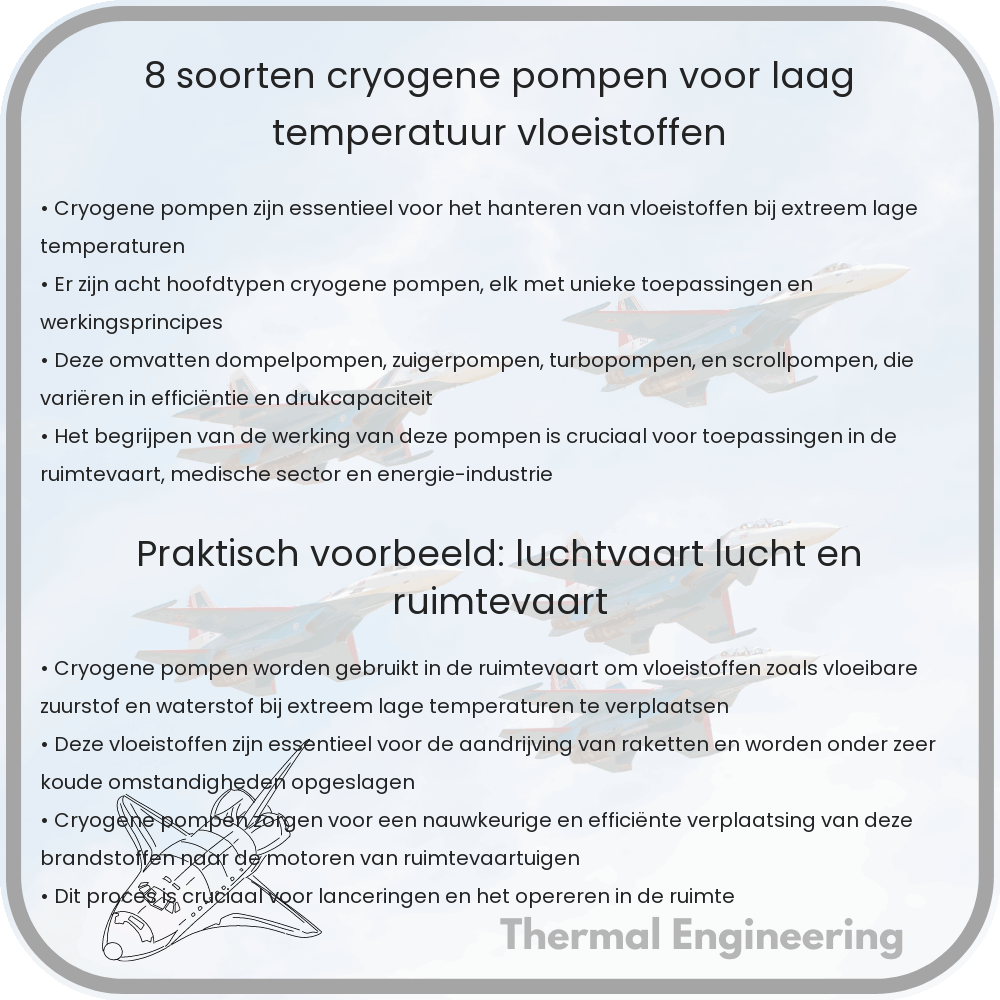 8 Soorten Cryogene Pompen voor Laag Temperatuur Vloeistoffen
