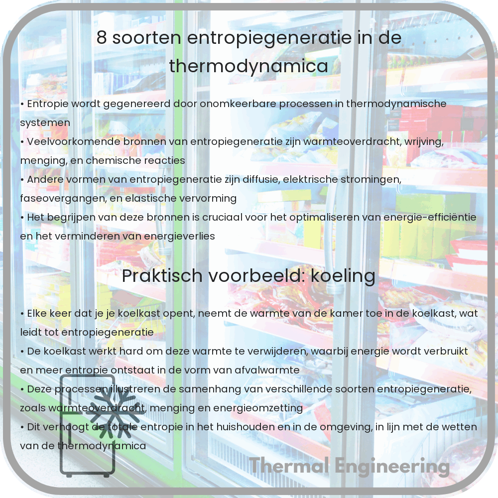 8 Soorten Entropiegeneratie in de Thermodynamica