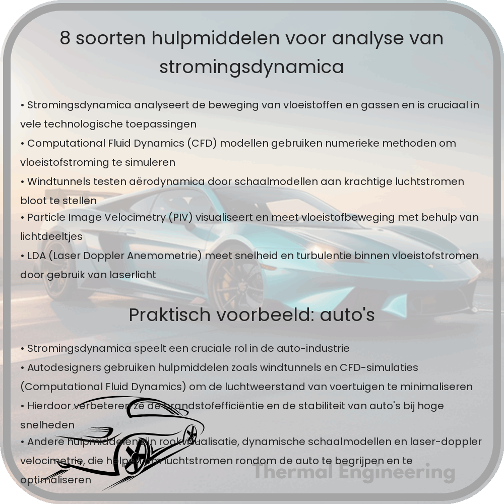 8 Soorten Hulpmiddelen voor Analyse van Stromingsdynamica