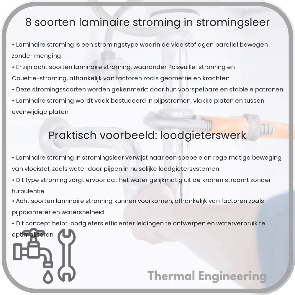 8 Soorten Laminaire Stroming in Stromingsleer