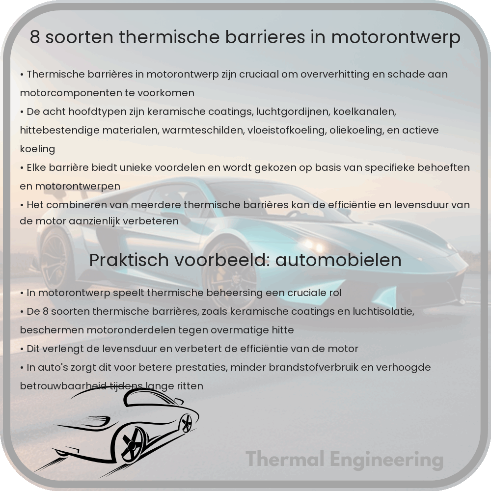 8 Soorten Thermische Barrières in Motorontwerp