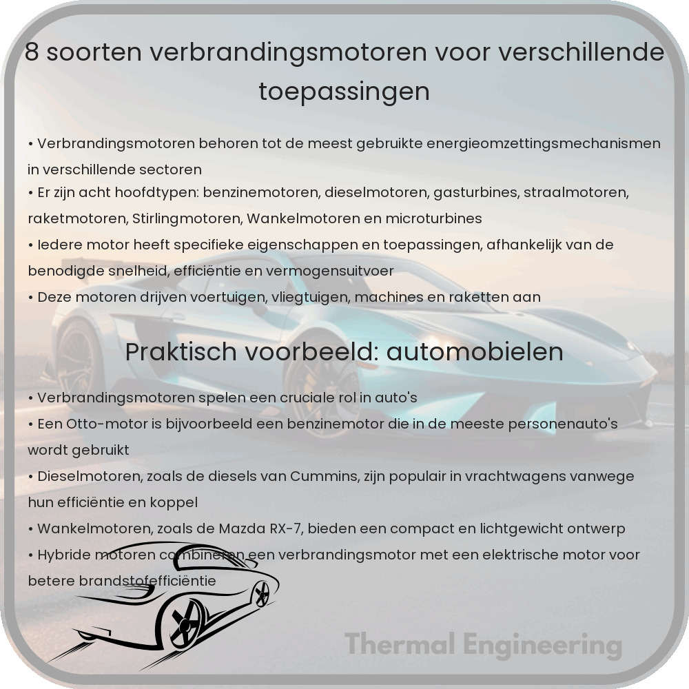 8 Soorten Verbrandingsmotoren voor Verschillende Toepassingen