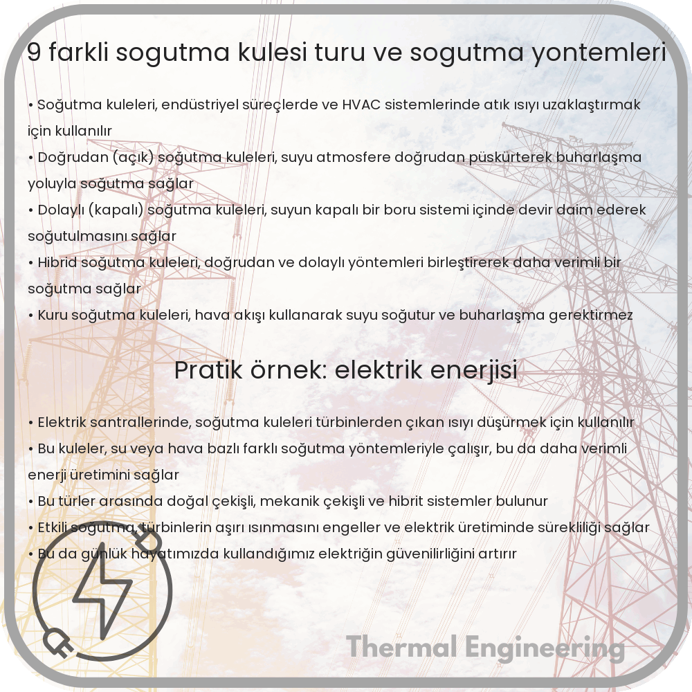 9 Farklı Soğutma Kulesi Türü ve Soğutma Yöntemleri